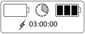 Graphic showing that it takes 3 hours for the battery to charge