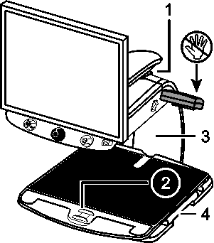 Lifting, carrying, and positioning the unit
1. Monitor Arm Lock
2. Brake
3. Post
4. Repositioning Grips
Note: Do NOT lift the unit by its rear LCD lights